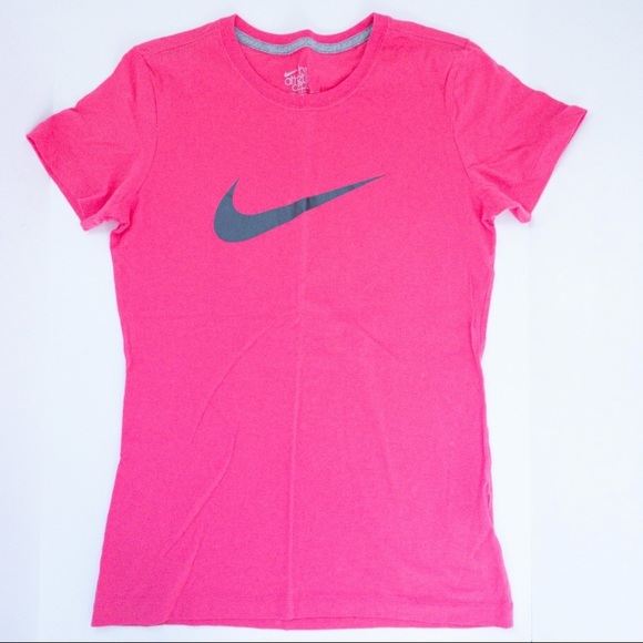 Nike Pink Crew Slim Fit Active Tee Size S - Picture 1 of 2